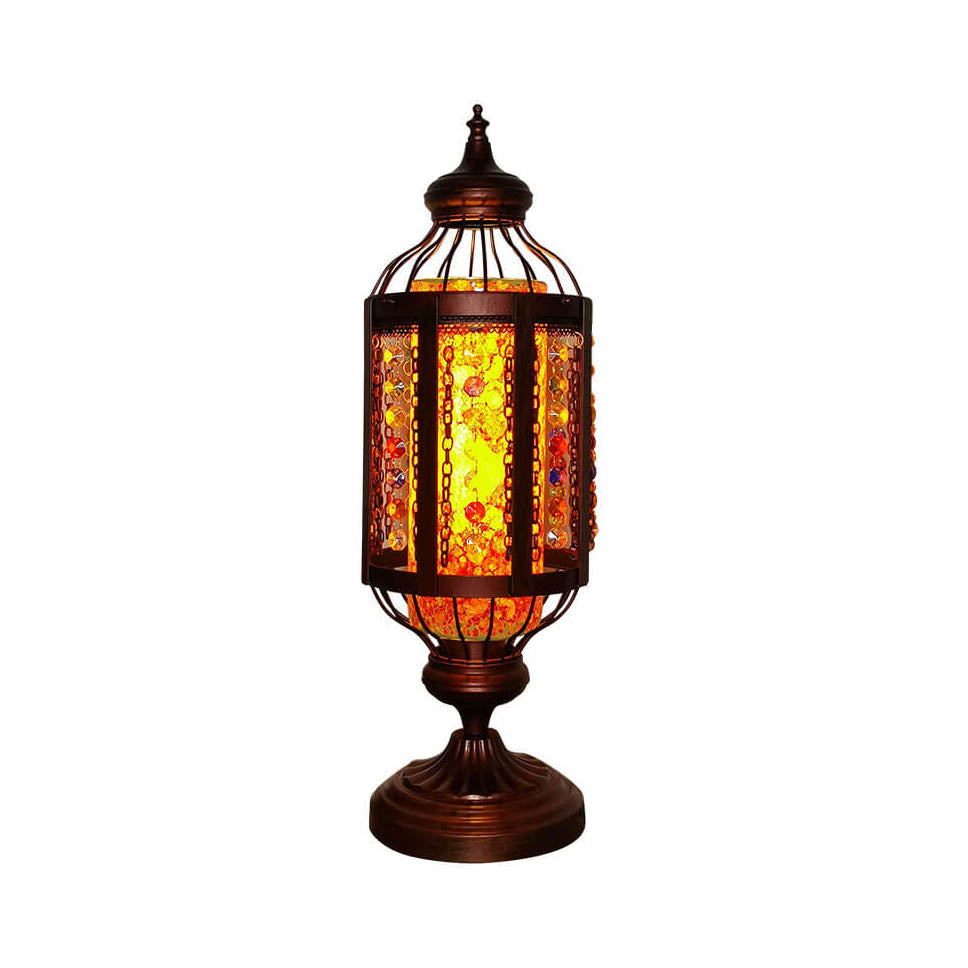 Vintage Turkish Table Lamp | Bedroom Living Room | Stained Glass Lantern | 1-Light | Decorative | Lologe