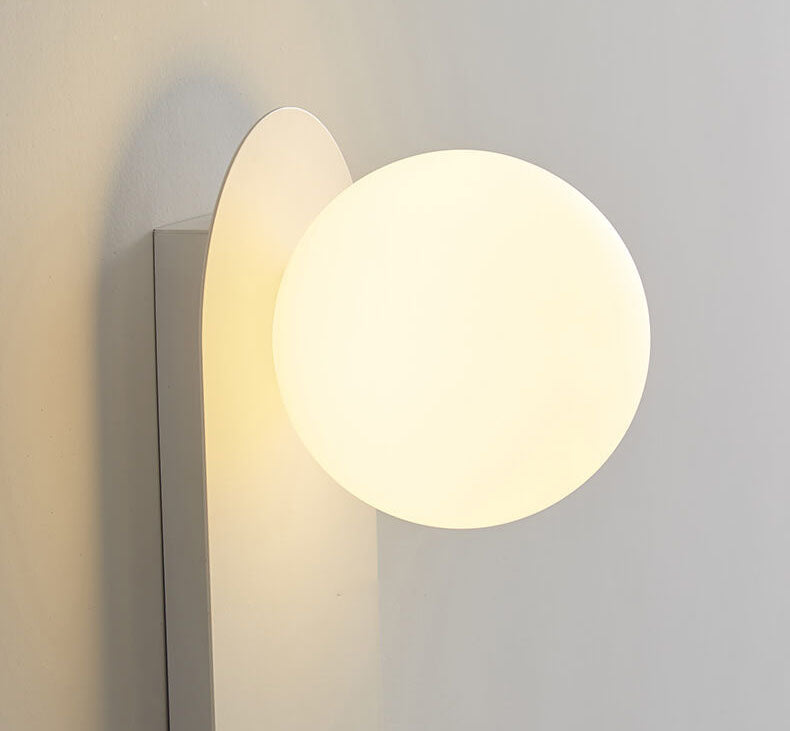 Modern Glass Wall Sconce for Bedroom & Hallway | Metal Ring Base | Lologe