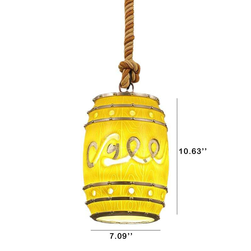 Wine Barrel Pendant Light | Dining Room Ambience | Vintage Resin Rustic Style | Lologe