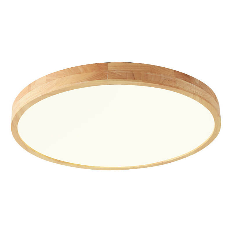 LED Flush Mount Ceiling Light | Bedroom Solid Wood Ultra Thin Round Design | Lologe