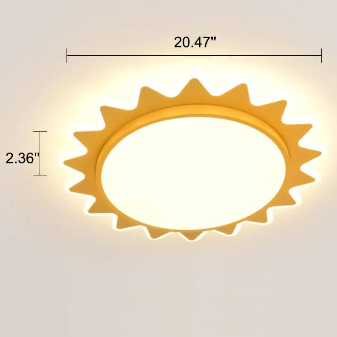 Creative Cartoon Sun LED Flush Mount Ceiling Light | Kids Room | Cute Modern Decor | Lologe