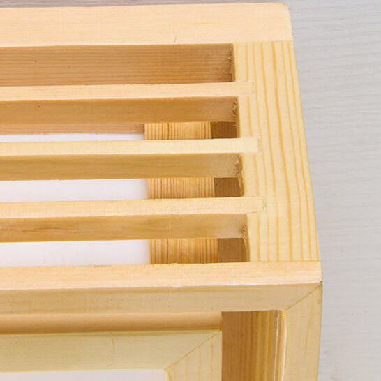 Square LED Flush Mount Ceiling Light | Solid Wood Japanese Tatami | Nordic Style | Lologe