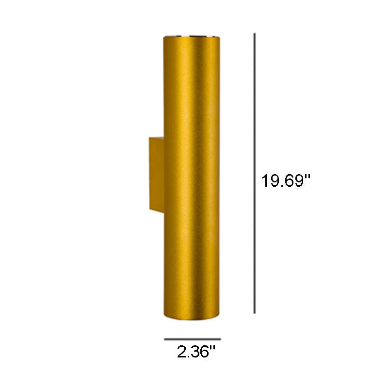 2-Light Wall Sconce for Hallway | Aluminum Cylindrical Modern Lighting | Lologe