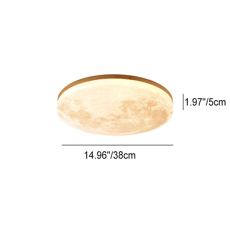 LED Flush Mount Ceiling Light for Bedroom | PVC Wood Grain Nordic Design | Lologe