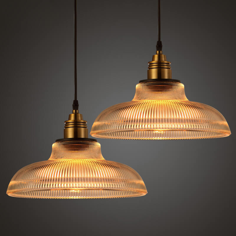 Vintage Striped Glass Pendant Light | Kitchen Island Ceiling Lighting | Lologe