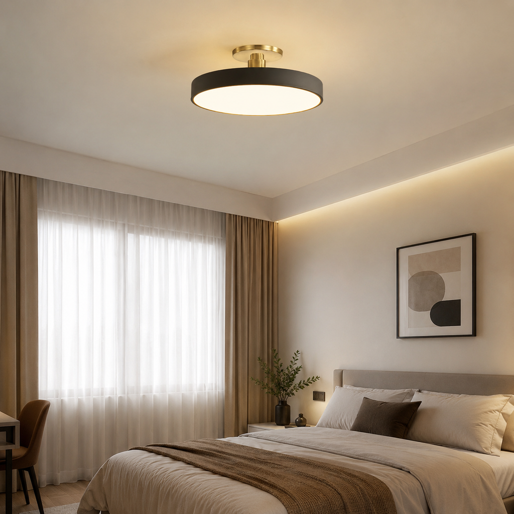 Modern Minimalist Ceiling Light | Living Room Bedroom | D30cm LED Semi-Flush | Round Design | Lologe