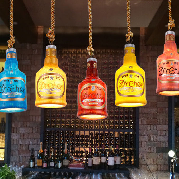 Resin Bottle Pendant Light | Colorful Industrial Ceiling Lighting | Lologe