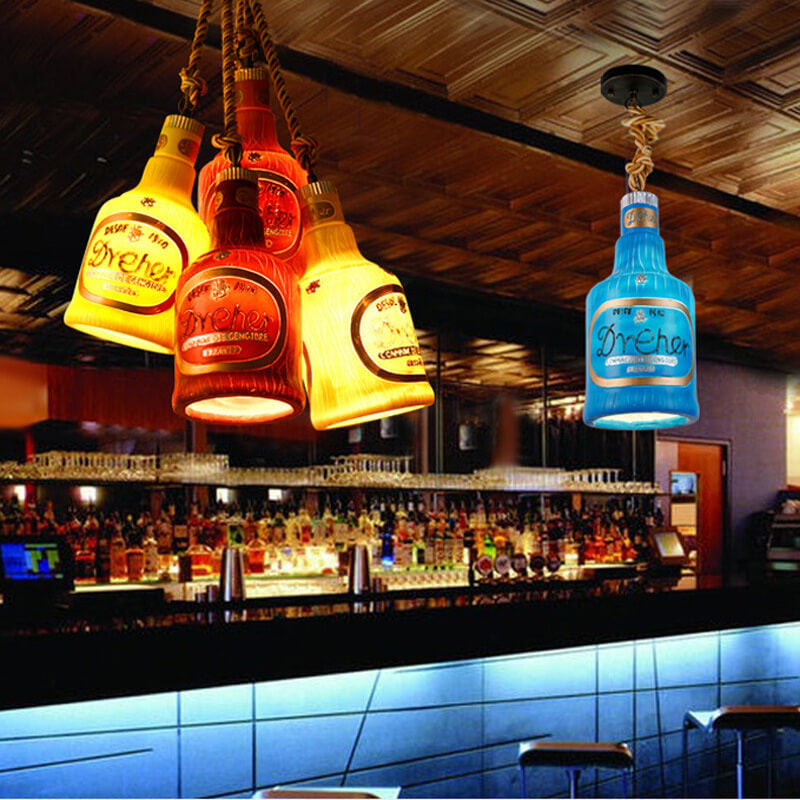 Resin Bottle Pendant Light | Colorful Industrial Ceiling Lighting | Lologe