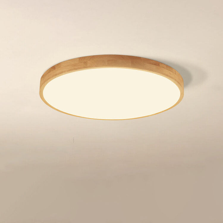 LED Flush Mount Ceiling Light | Bedroom Solid Wood Ultra Thin Round Design | Lologe