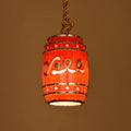 Wine Barrel Pendant Light | Dining Room Ambience | Vintage Resin Rustic Style | Lologe