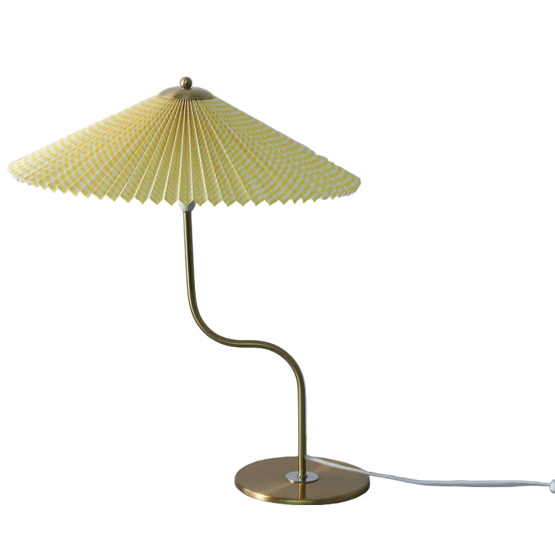 Retro Table Lamp for Bedroom | Pleated Fabric Shade Decorative Lighting | Lologe