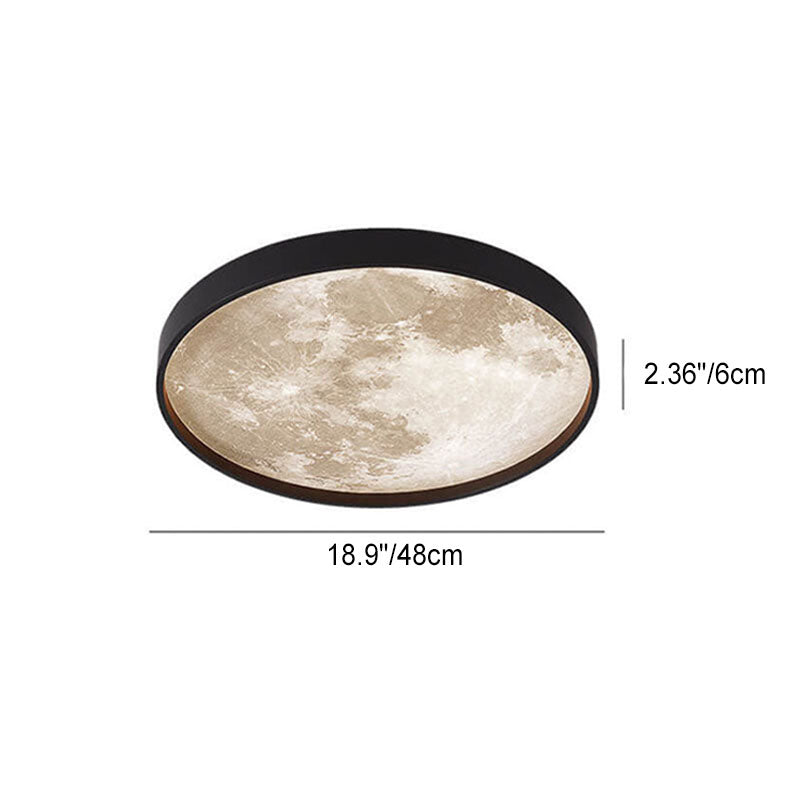 LED Flush Mount Ceiling Light | Bedroom | Moon Design | 3 Colour Modes | Lologe