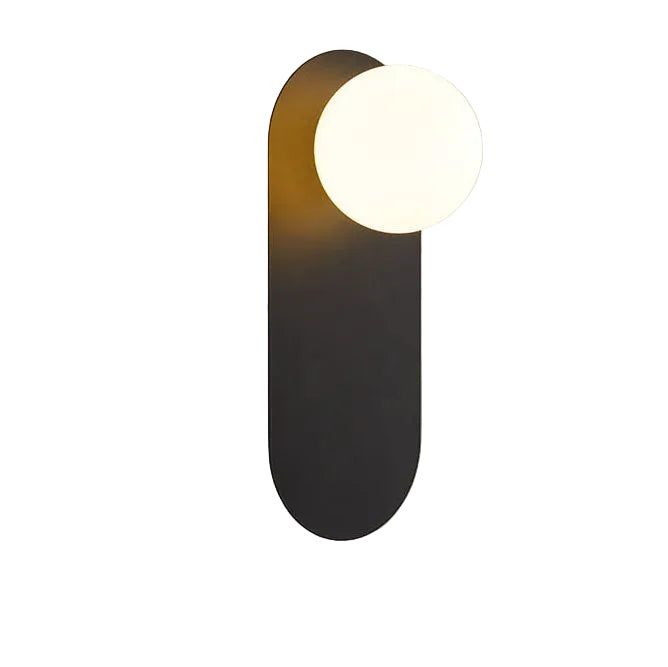 Modern Glass Wall Sconce for Bedroom & Hallway | Metal Ring Base | Lologe