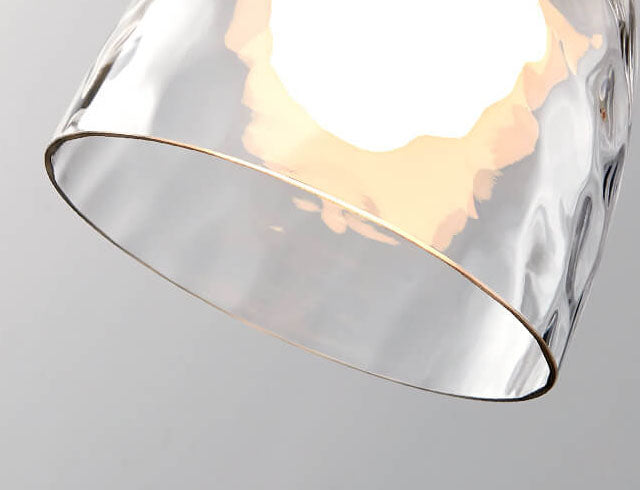 Pendant Light for Kitchen Island | Clear Rippled Glass Shade | 1-Light Nordic | Lologe