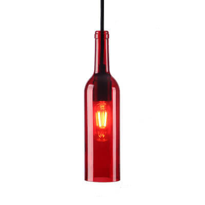 Glass Bottle Pendant Light | Kitchen Island Antique Glass Vintage Style | Lologe