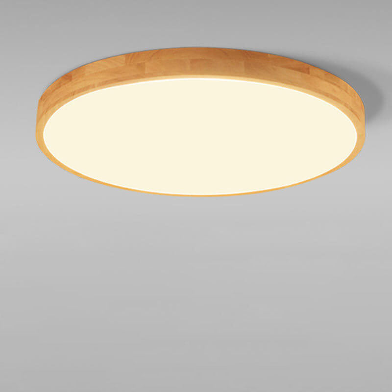 LED Flush Mount Ceiling Light | Bedroom Solid Wood Ultra Thin Round Design | Lologe