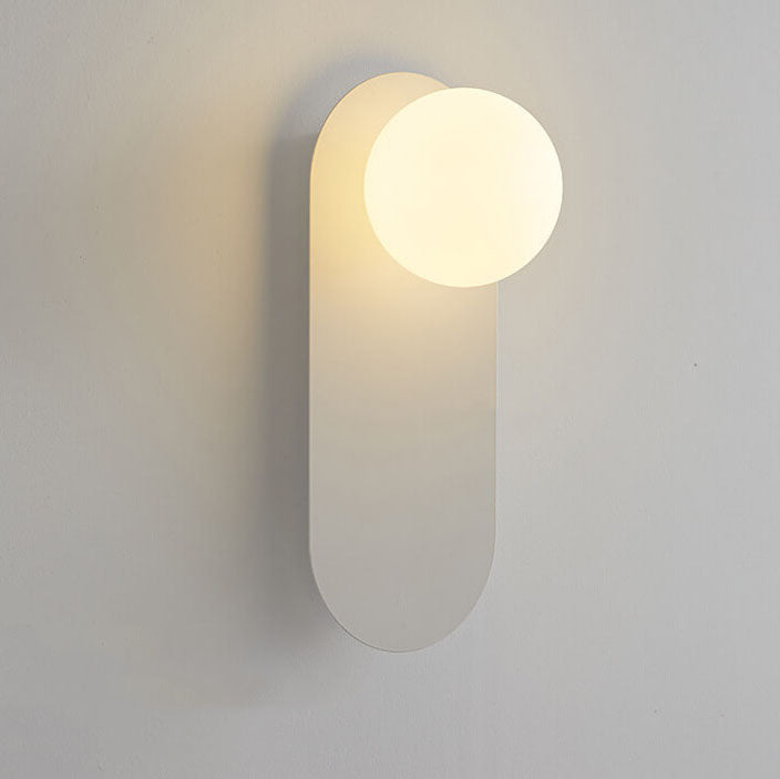 Modern Glass Wall Sconce for Bedroom & Hallway | Metal Ring Base | Lologe