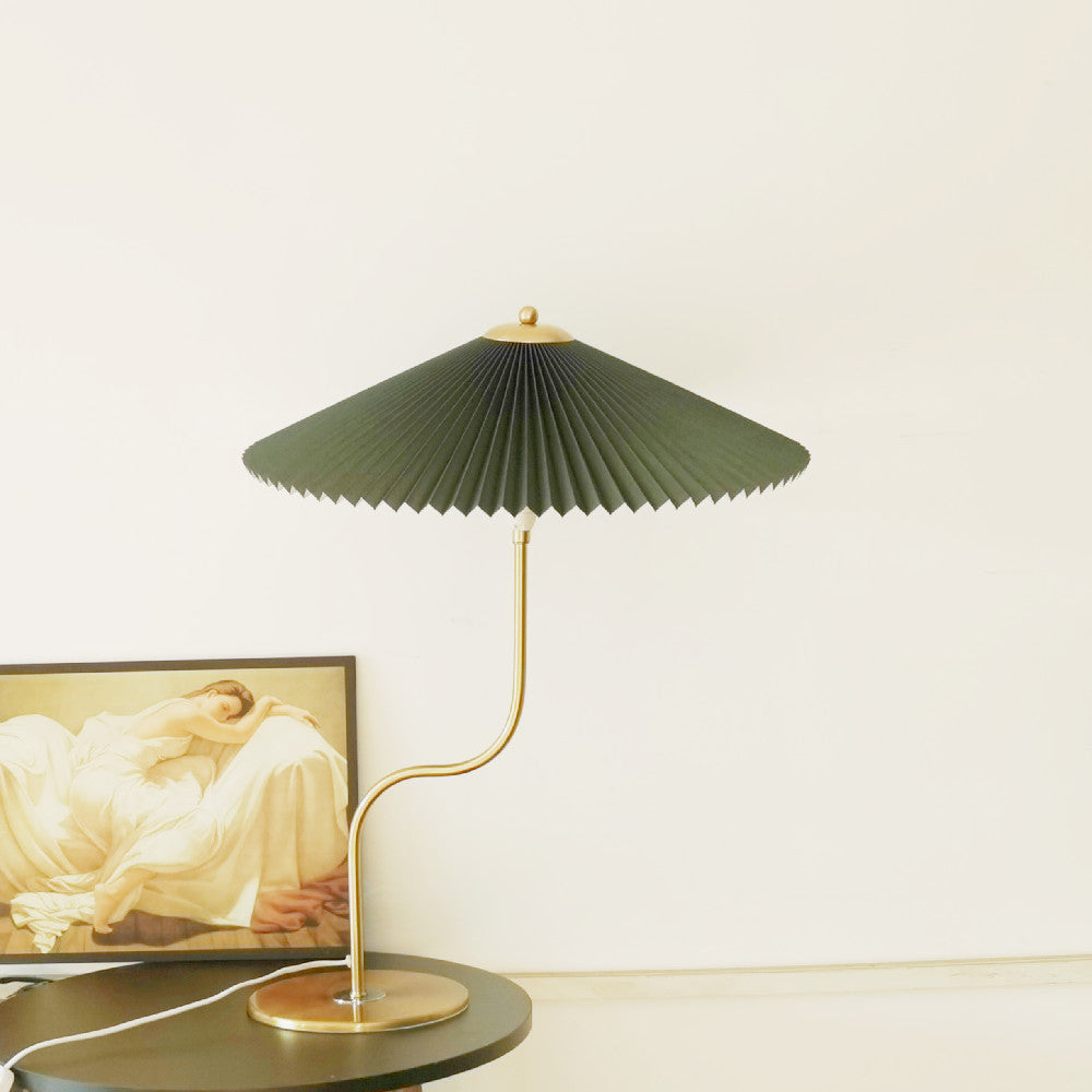 Retro Table Lamp for Bedroom | Pleated Fabric Shade Decorative Lighting | Lologe
