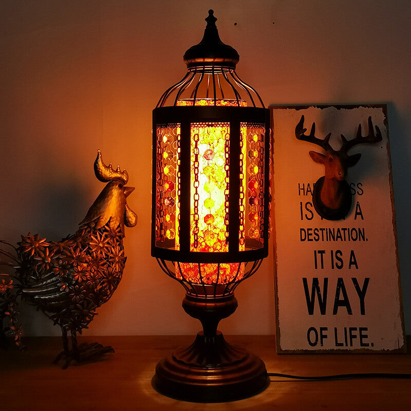 Vintage Turkish Table Lamp | Bedroom Living Room | Stained Glass Lantern | 1-Light | Decorative | Lologe