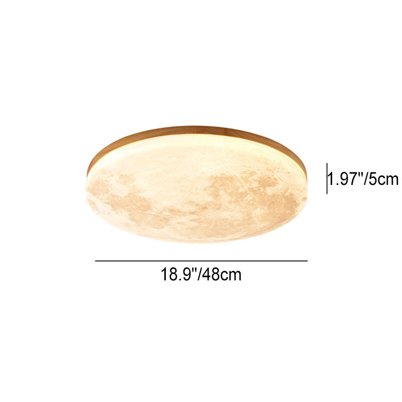 LED Flush Mount Ceiling Light for Bedroom | PVC Wood Grain Nordic Design | Lologe