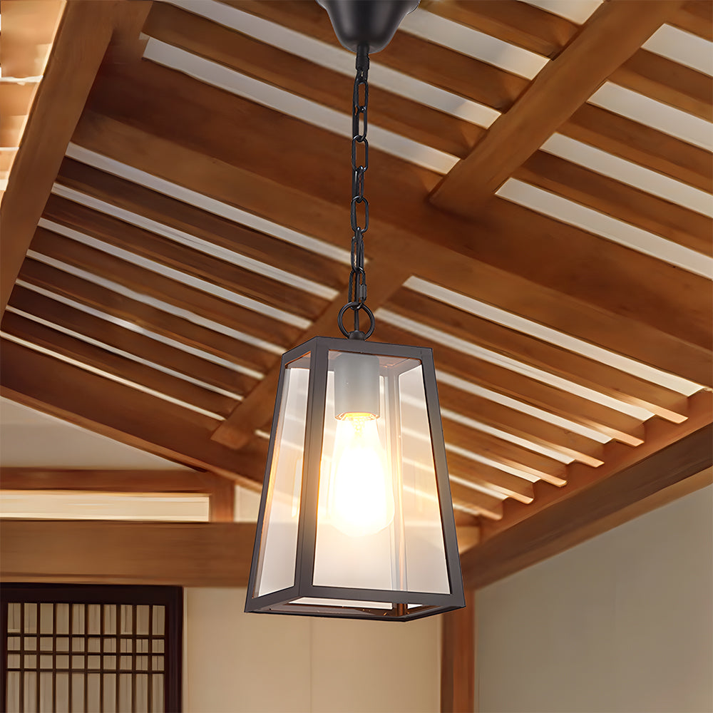 Vintage Black Outdoor Pendant Light | Porch Gazebo | IP65 | Weather Resistant | Hanging Fixture | Lologe