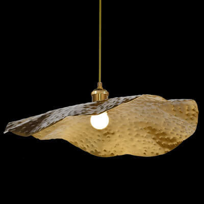 Pendant Light for Dining Room | Golden Bronze Lotus Leaf Design | Lologe