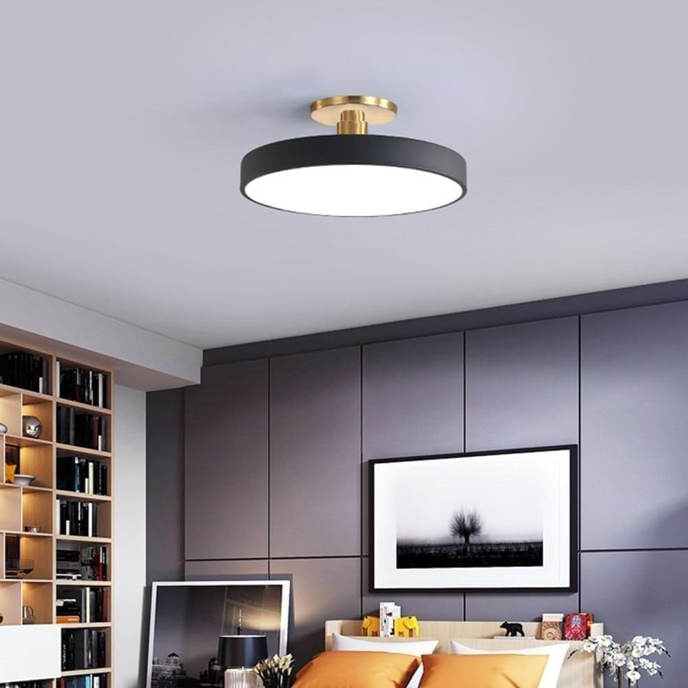 Modern Minimalist Ceiling Light | Living Room Bedroom | D30cm LED Semi-Flush | Round Design | Lologe