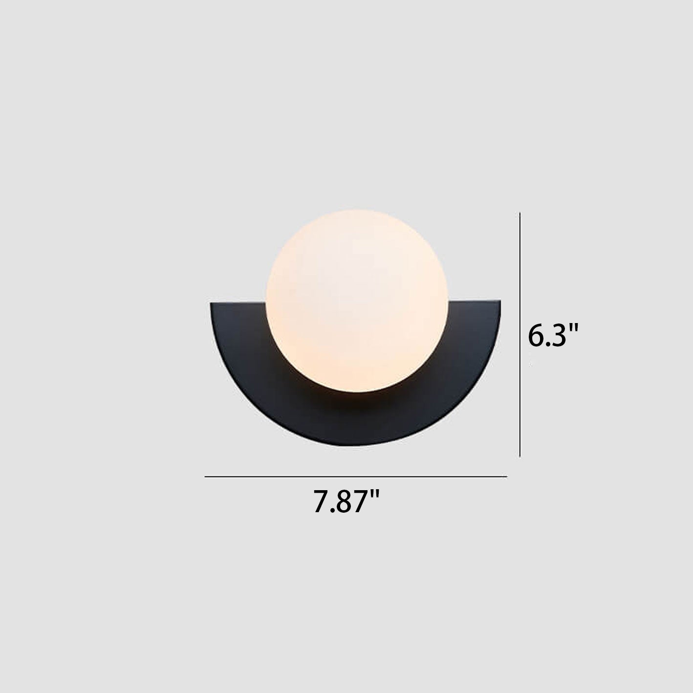 Modern Glass Globe Wall Sconce | Colourful Semi-Circle Design Iron Fixture | Lologe