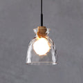 Pendant Light for Kitchen Island | Clear Rippled Glass Shade | 1-Light Nordic | Lologe