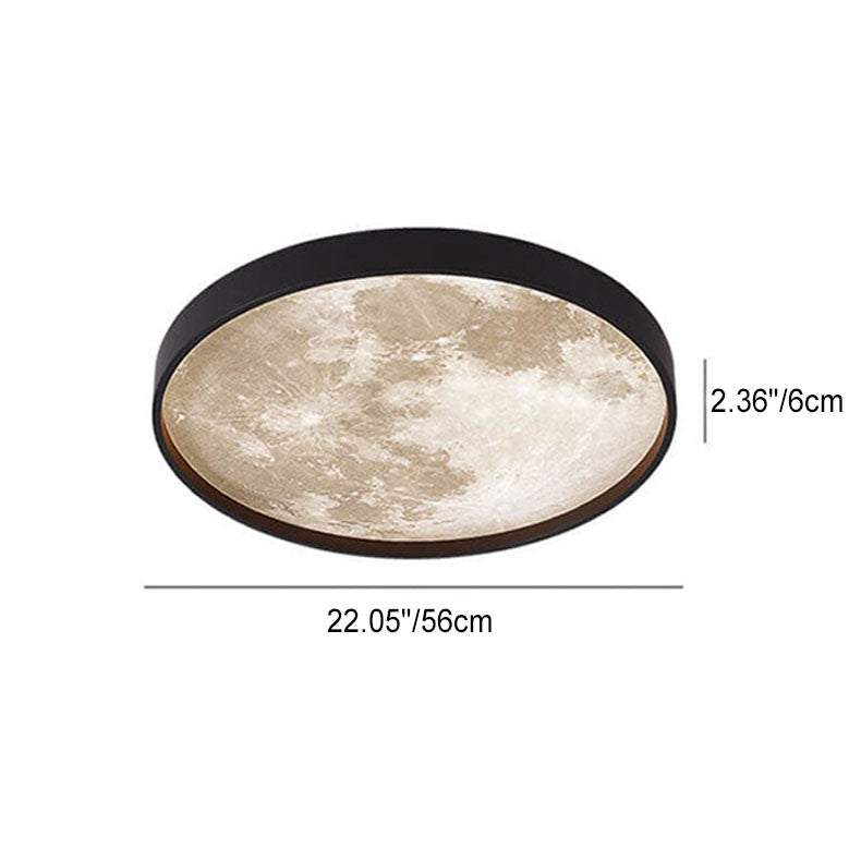LED Flush Mount Ceiling Light | Bedroom | Moon Design | 3 Colour Modes | Lologe