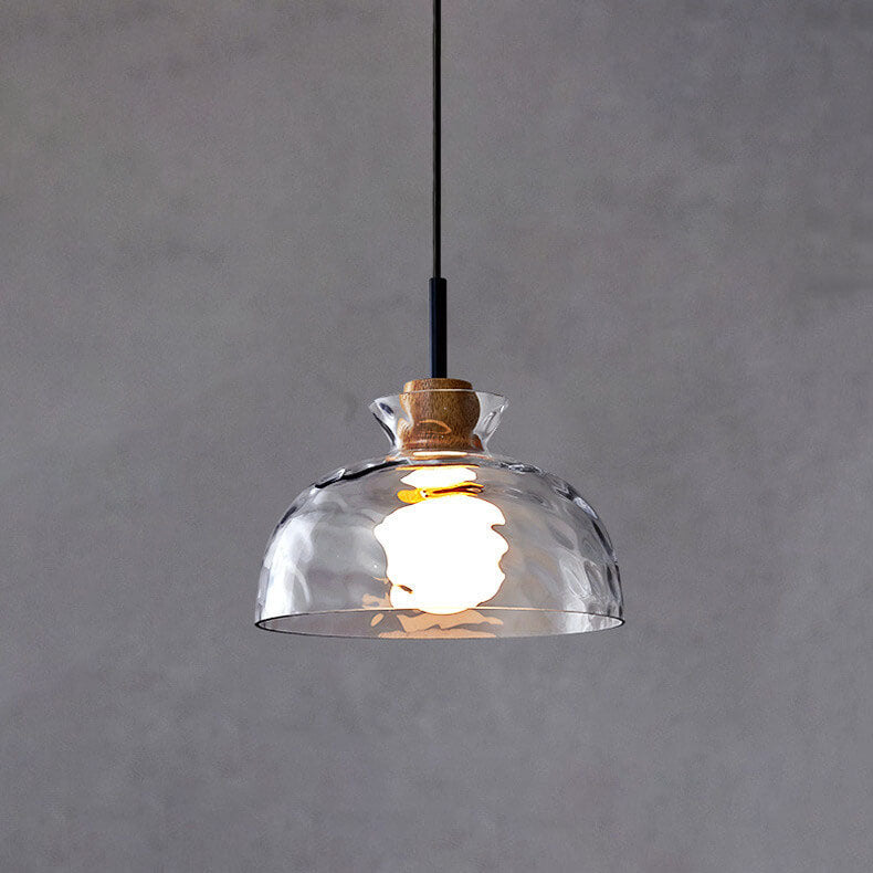 Pendant Light for Kitchen Island | Clear Rippled Glass Shade | 1-Light Nordic | Lologe