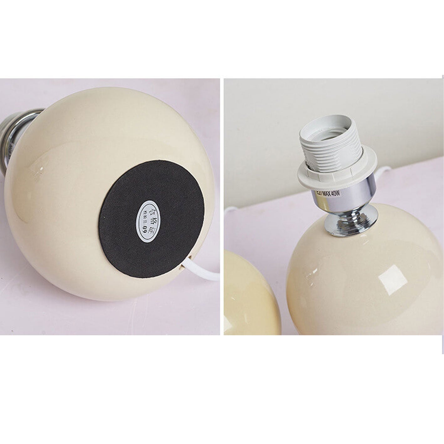 Table Lamp Bedroom Ceramic Pleated Shade | Minimalist Design | Lologe