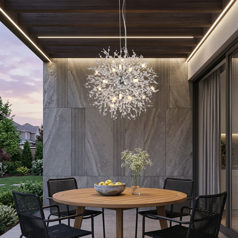 Modern Dandelion Crystal Chandelier | Dining Room | Luxury Firework Pendant | LED Light | Lologe