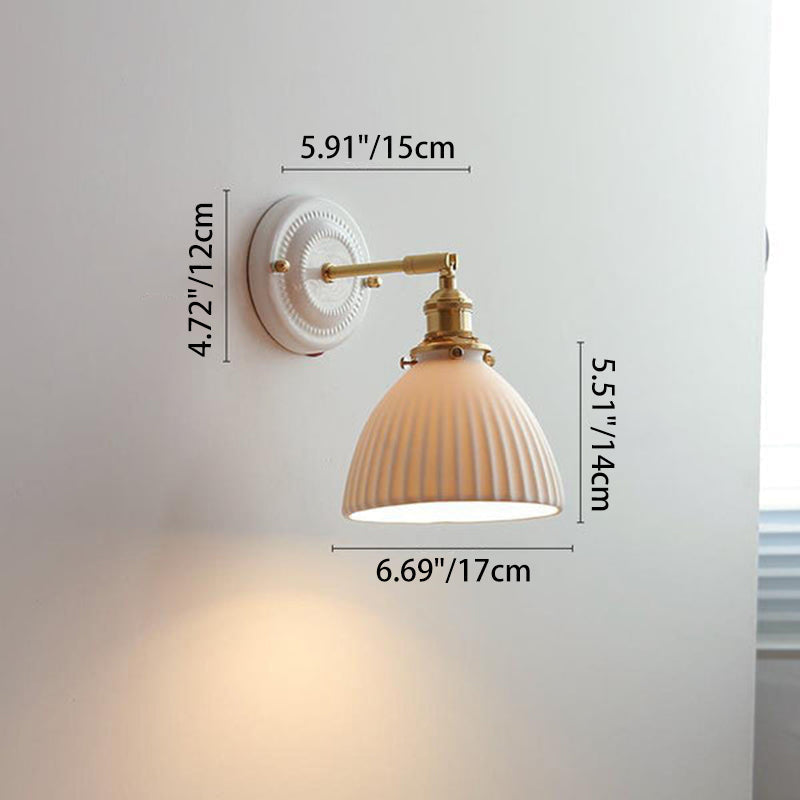 Vintage Ceramic Brass Wall Sconce | Living Room Round Design | Lologe