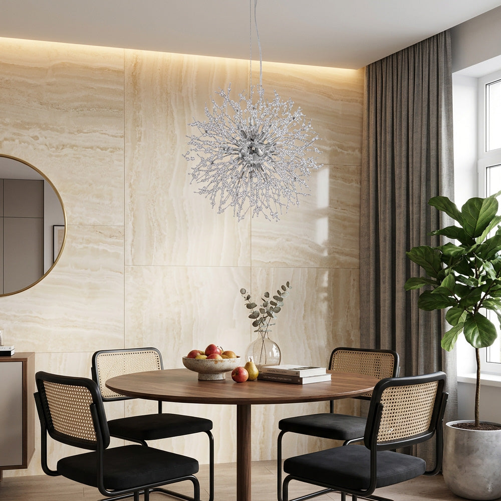 Modern Dandelion Crystal Chandelier | Dining Room | Luxury Firework Pendant | LED Light | Lologe