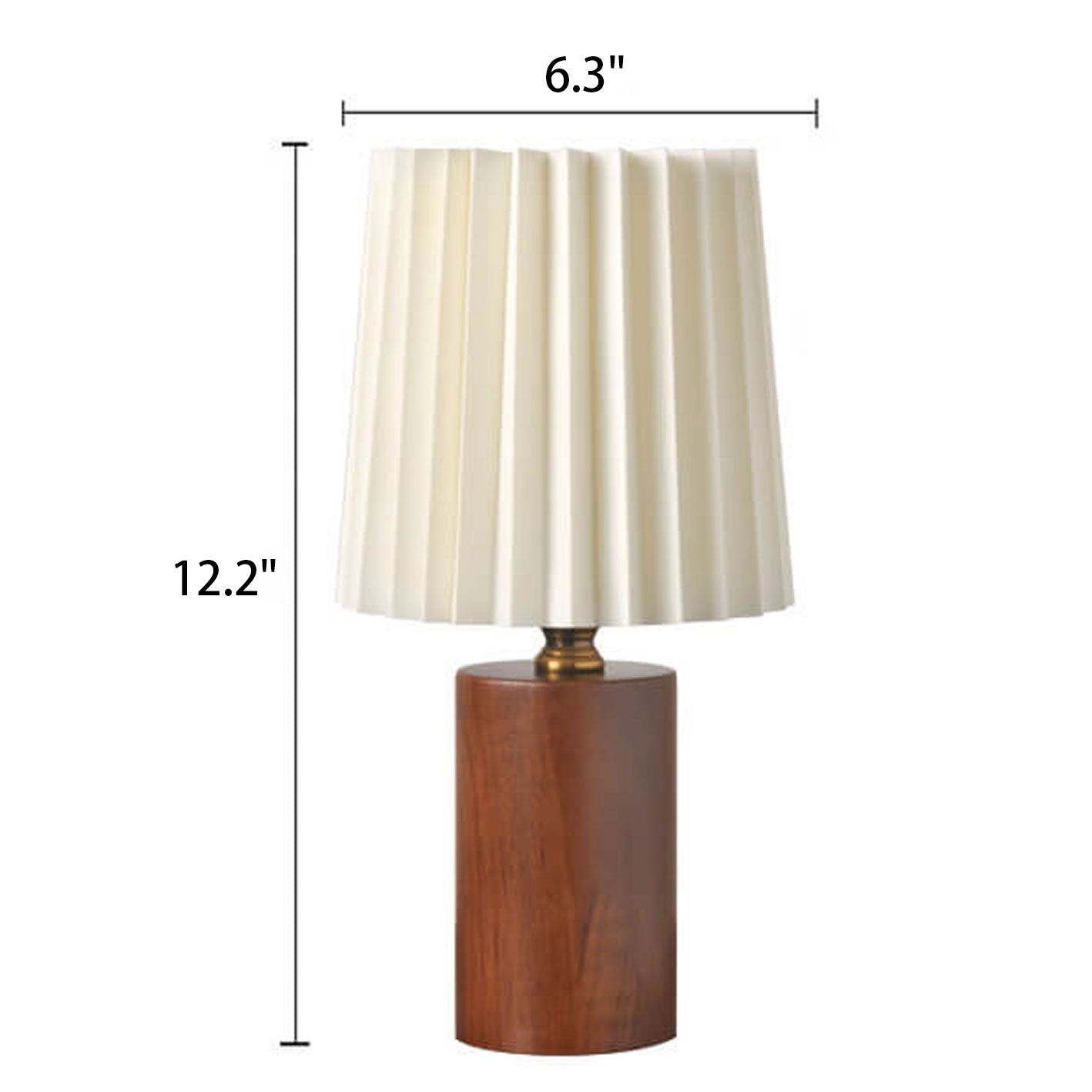 Table Lamp for Bedroom & Living Room | Pleated Shade Solid Wood Base Modern Lighting | Lologe