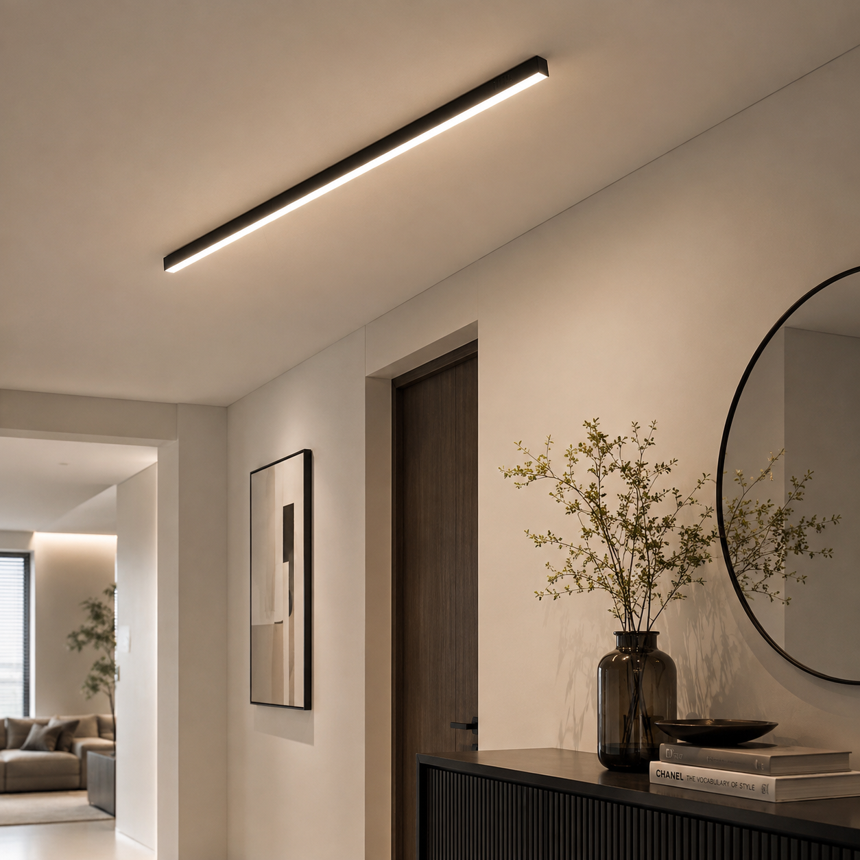 Modern Linear LED Ceiling Light | Hallway | Linear Design | Flush Mount | Minimalist | Lologe