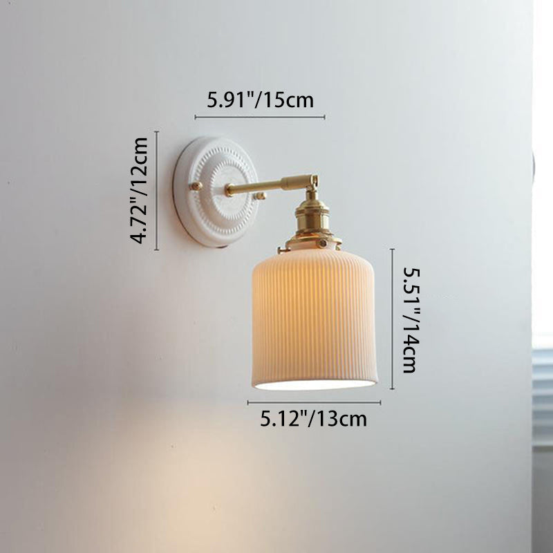 Vintage Ceramic Brass Wall Sconce | Living Room Round Design | Lologe
