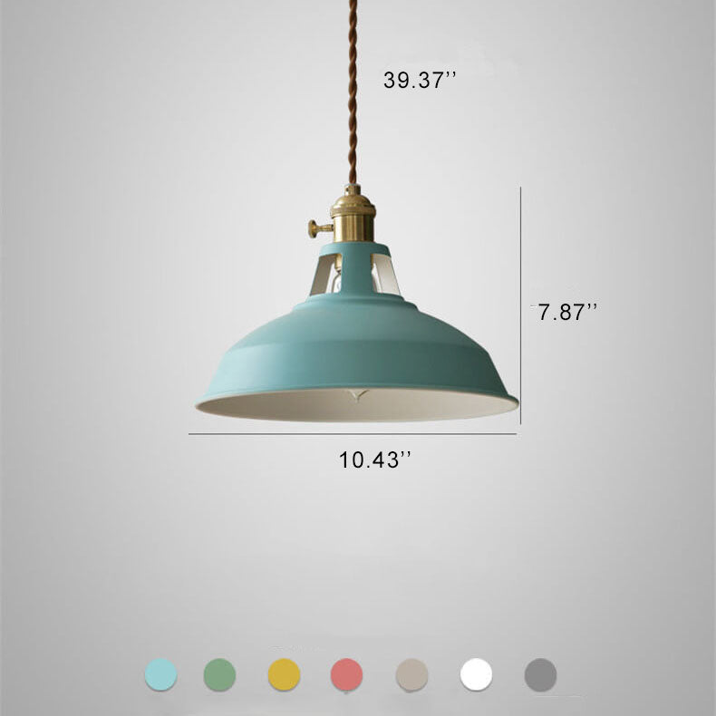 Industrial Pendant Light Kitchen Island | Iron Barn Shade Colourful Hanging Lamp | Lologe