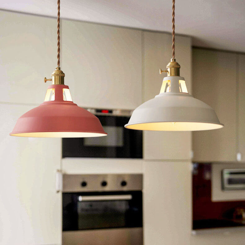 Industrial Pendant Light Kitchen Island | Iron Barn Shade Colourful Hanging Lamp | Lologe