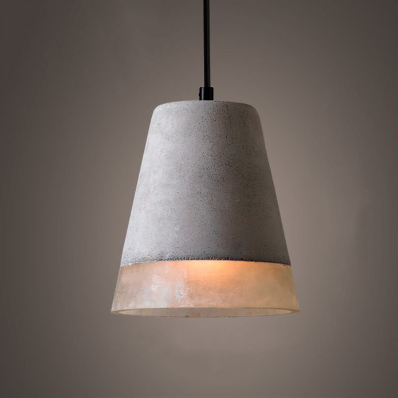 Industrial Cement Pendant Light | Dining Room Mood Lighting | Grey Concrete 1-Light Shade | Lologe