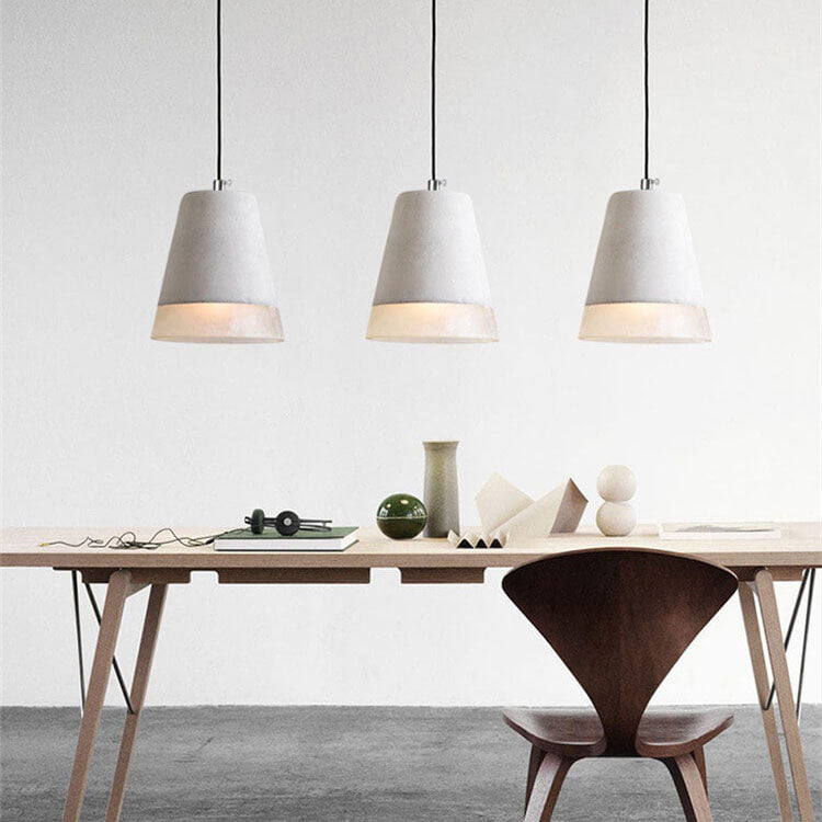 Industrial Cement Pendant Light | Dining Room Mood Lighting | Grey Concrete 1-Light Shade | Lologe