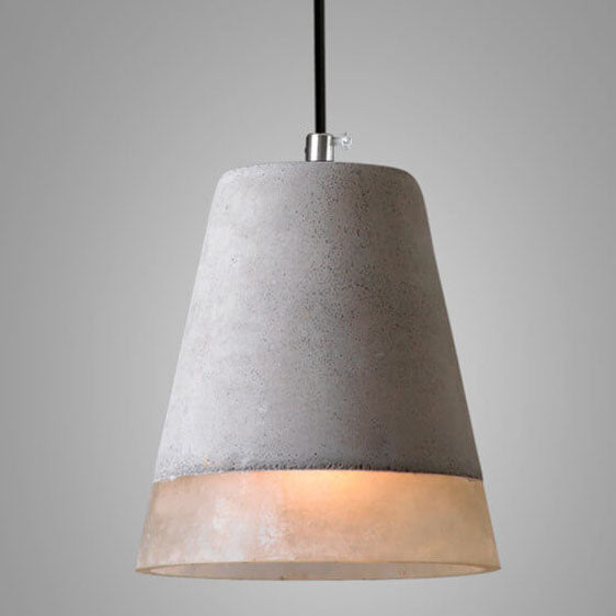 Industrial Cement Pendant Light | Dining Room Mood Lighting | Grey Concrete 1-Light Shade | Lologe