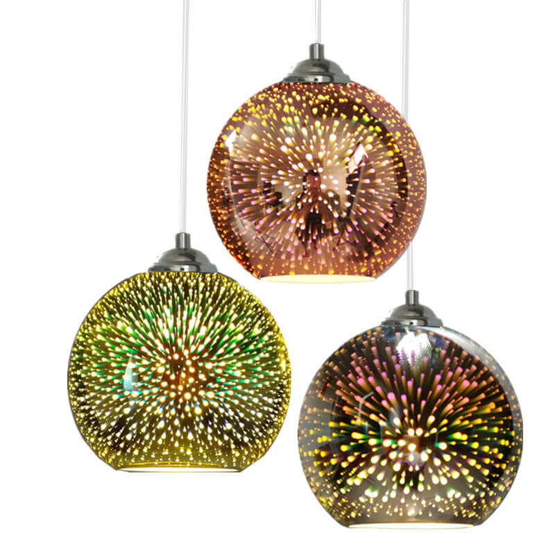 Fireworks Glass Pendant Light | Modern Colourful Dome Ceiling Lighting | Lologe