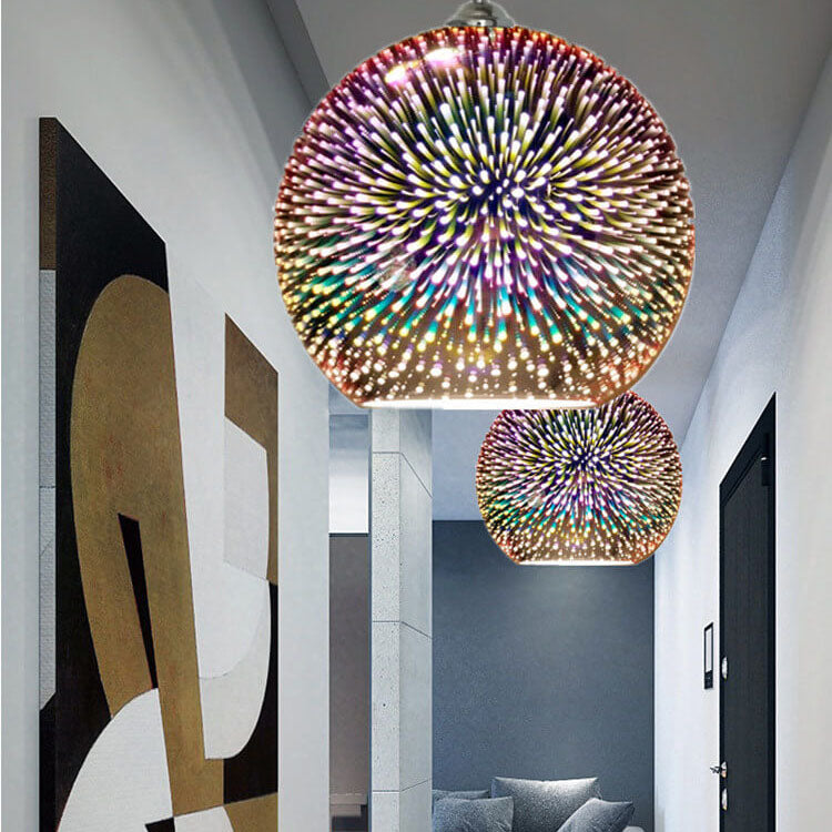 Fireworks Glass Pendant Light | Modern Colourful Dome Ceiling Lighting | Lologe