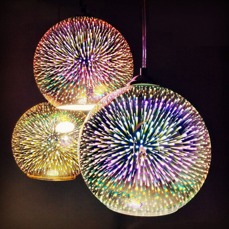 Fireworks Glass Pendant Light | Modern Colourful Dome Ceiling Lighting | Lologe