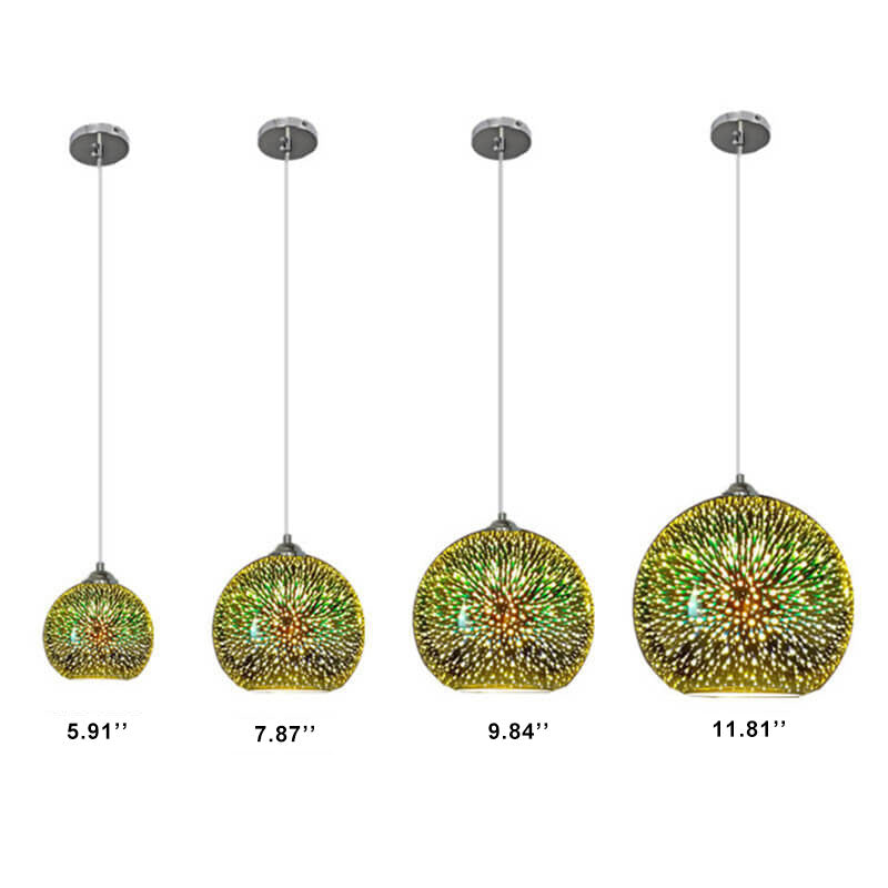 Fireworks Glass Pendant Light | Modern Colourful Dome Ceiling Lighting | Lologe