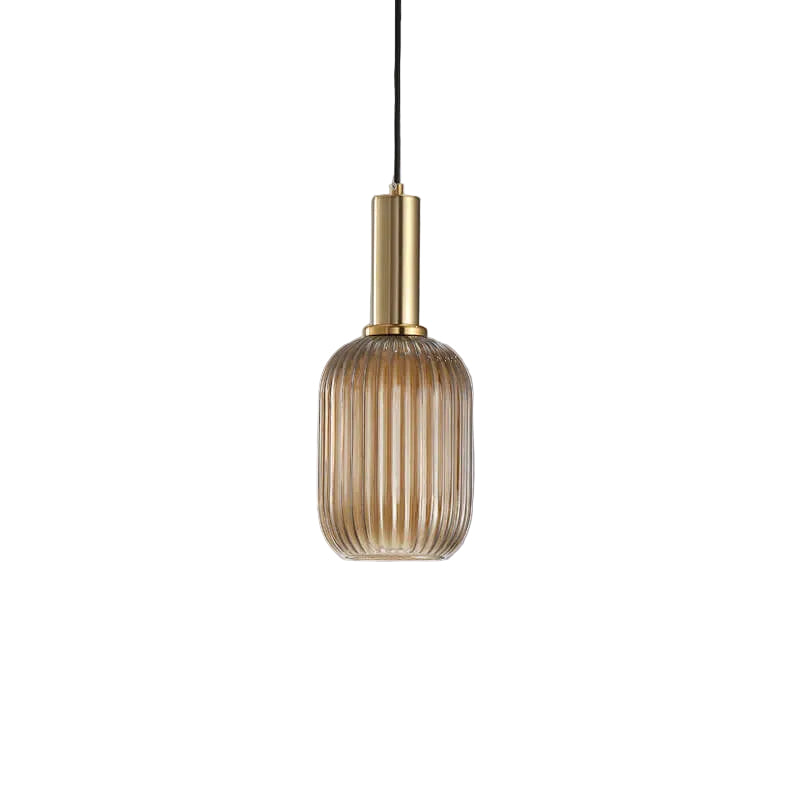 Glass Lantern Pendant Light | Dining Room Striped Glass Modern Minimalist | Lologe