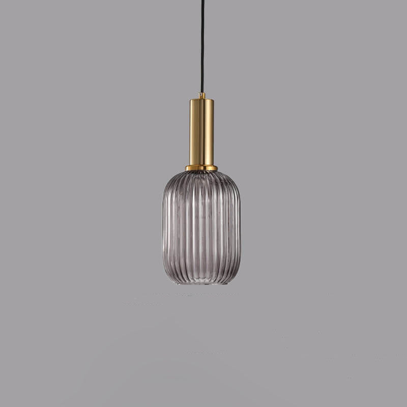 Glass Lantern Pendant Light | Dining Room Striped Glass Modern Minimalist | Lologe