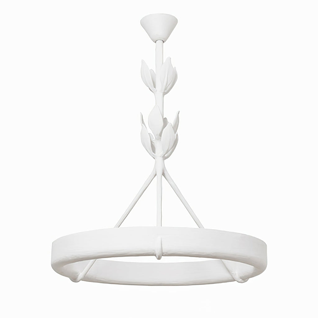 White Plaster Chandelier | Dining Room Ceiling Light Textured Modern Design | Lologe